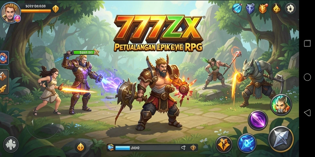 Screenshot utama menampilkan aksi seru dalam pertarungan RPG di 777ZX.