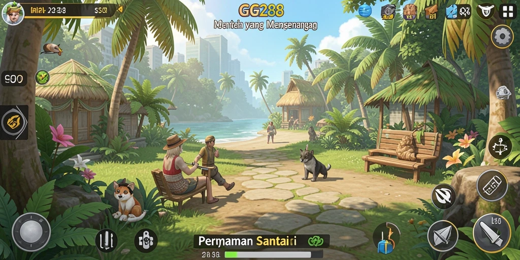Tampilan gameplay GG288 yang ceria dan menghibur.