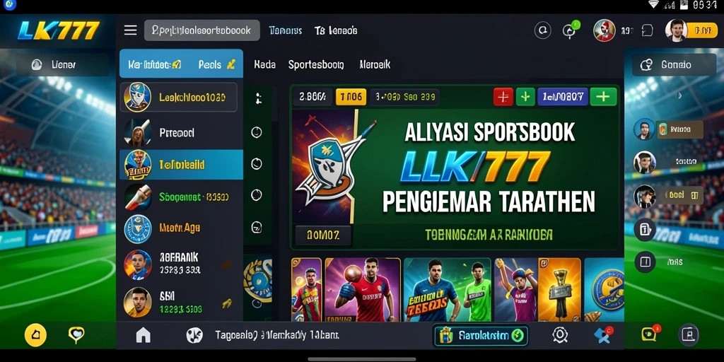 Tampilan utama LK777 dengan berbagai pilihan taruhan olahraga.