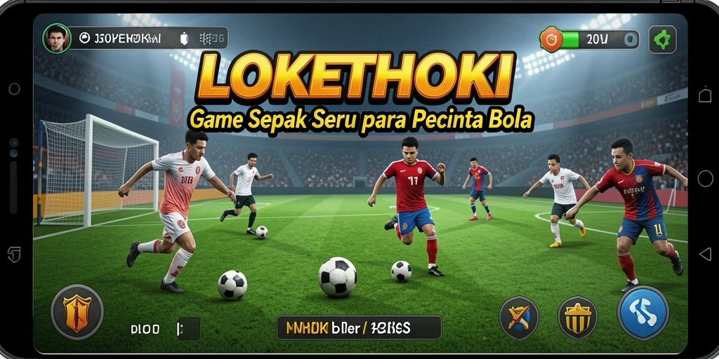 Tampilan aksi sepak bola yang nyata dalam gameplay LOKETHOKI.