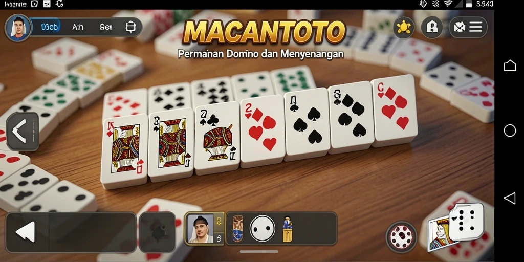 Tampilan gameplay seru dari permainan Domino MACANTOTO.