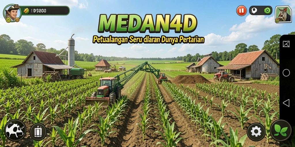 Tampilan gameplay seru saat merawat tanaman dan hewan di MEDAN4D.