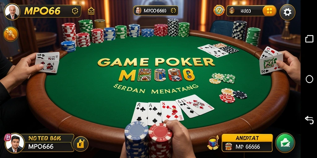 Tampilan menarik dari gameplay Poker di MPO666.