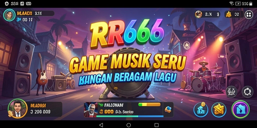 Tampilan gameplay RR666 yang menampilkan keseruan bermain musik.
