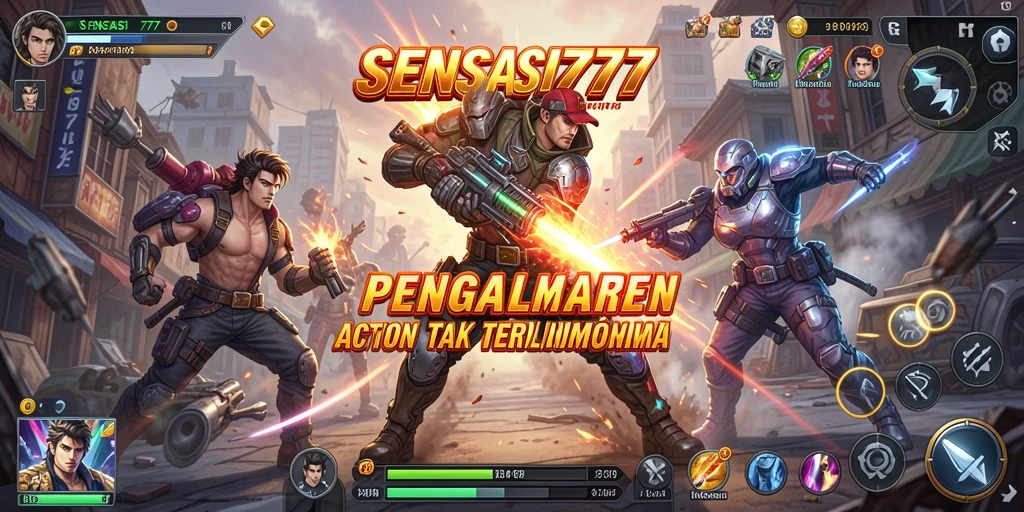 Tampilan aksi mendebarkan dari gameplay SENSASI777.