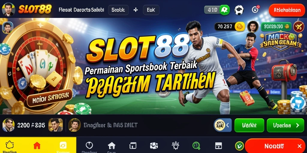 Screenshot menunjukkan pengalaman bermain Sportsbook yang menarik di SLOT88.