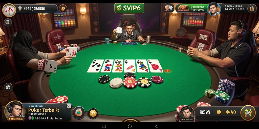 Tampilan gameplay SVIP6 yang penuh aksi dan strategi Poker.
